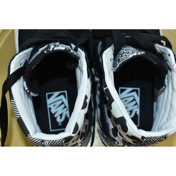Vans Sk8-Hi Shoes Mens 5.5 W 7 Leopard Python Snake Checkerboard Black White - Picture 9 of 10